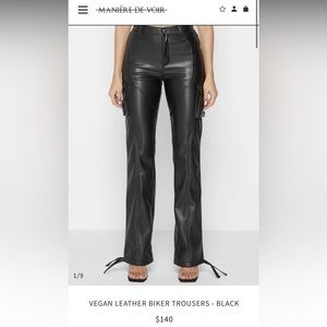 COPY - MANIERE DE VOIR BLACK LEATHER CARGO PANTS